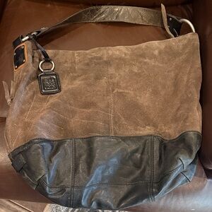 Brown and Black Leather Men's Bag